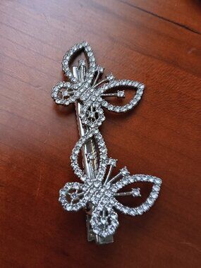 NWT Lele Sadoughi Crystal Butterfly Barrette Hair Ornament VERSATILE PIECE